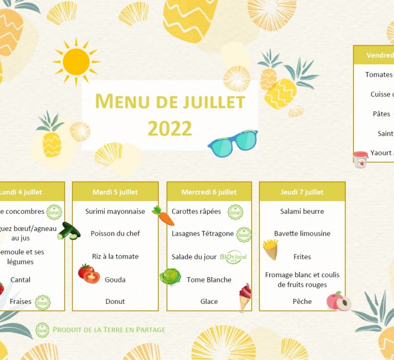 Menu de juillet