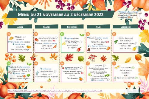 Menu de novembre