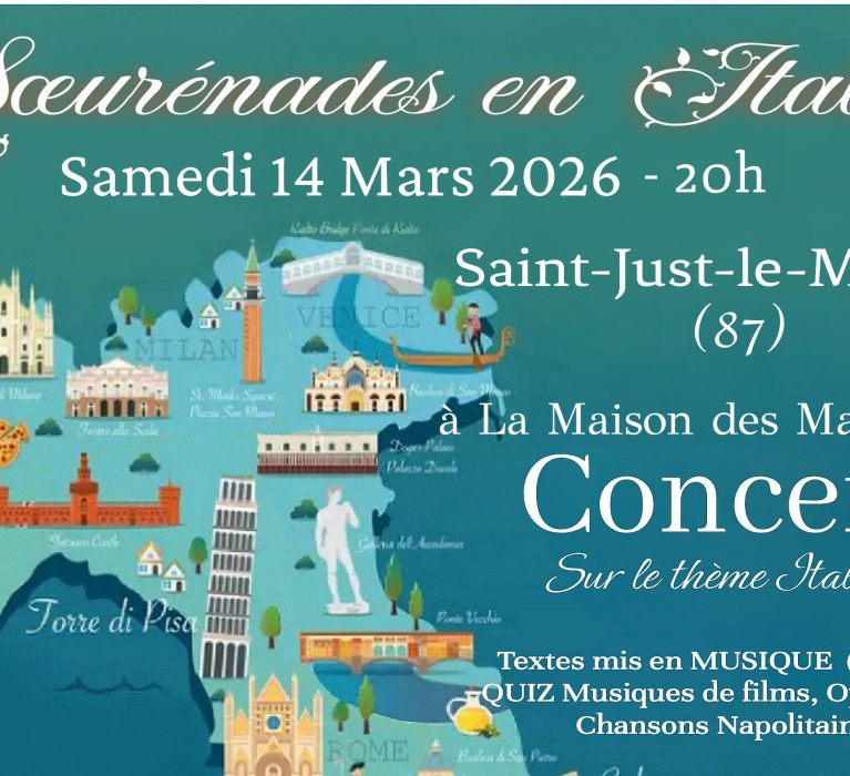 Concert « Soeurénades en Italie » – Samedi 14 mars