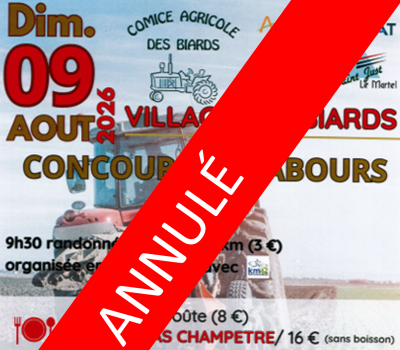 Annulation du concours de labours du 9 août