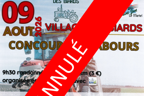 Annulation du concours de labours du 9 août