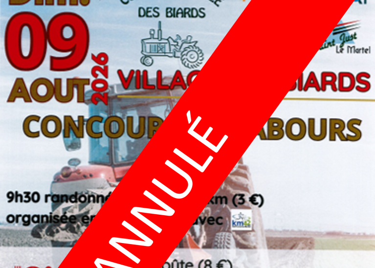 Annulation du concours de labours du 9 août