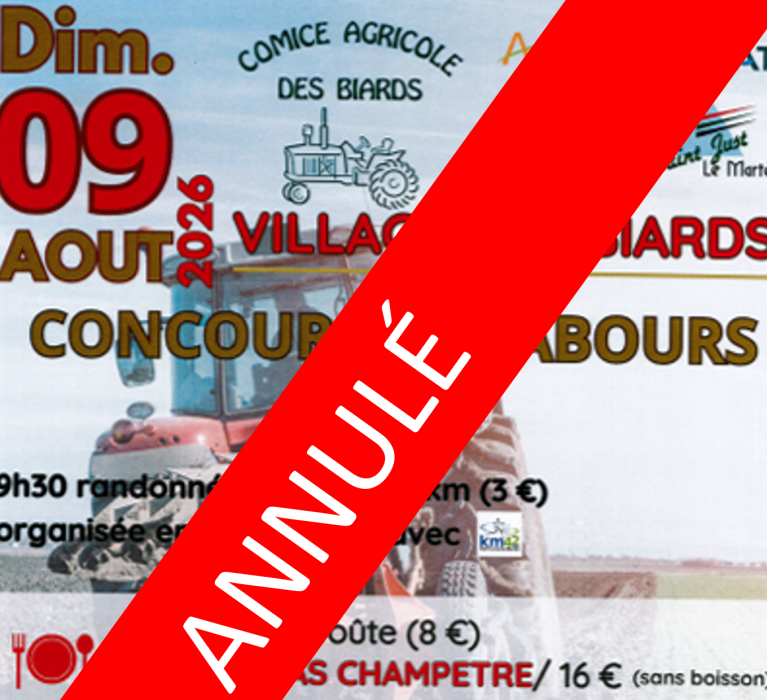 Annulation du concours de labours du 9 août
